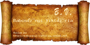 Babcsányi Viktória névjegykártya