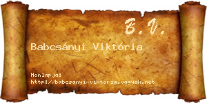 Babcsányi Viktória névjegykártya